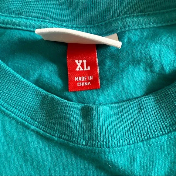 Mitchell & Ness Charlotte Teal T-Shirt - Size XL - Mens - Picture 4 of 12